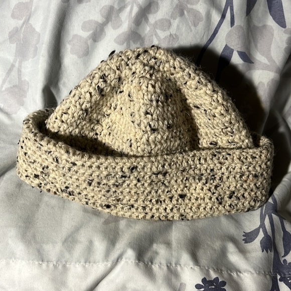 Fishermen's 100% Wool Rollup Beanie One Size (Cookies n Cream LB) - Picture 2 of 2